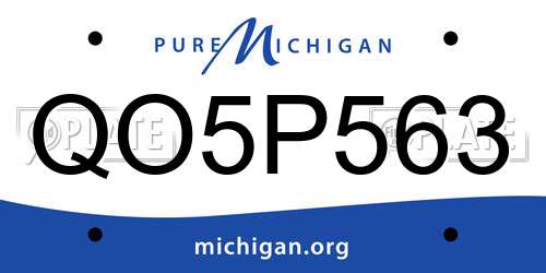QO5P563 Michigan License Plate