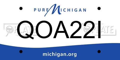 QOA22I Michigan License Plate