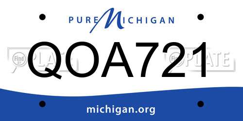 QOA721 Michigan License Plate