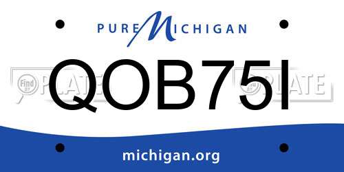 QOB75I Michigan License Plate