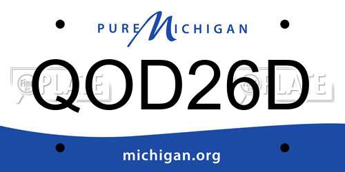 QOD26D Michigan License Plate