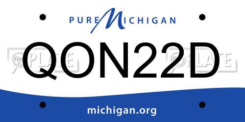 QON22D Michigan License Plate