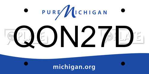 QON27D Michigan License Plate