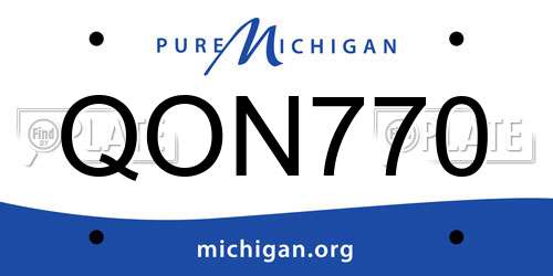 QON770 Michigan License Plate