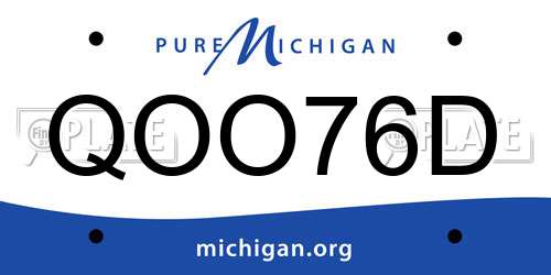 QOO76D Michigan License Plate