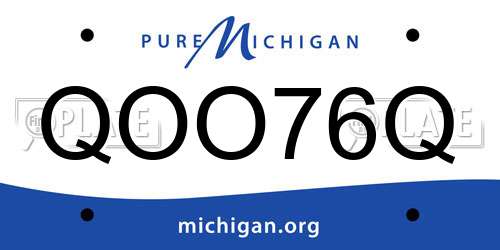 QOO76Q Michigan License Plate