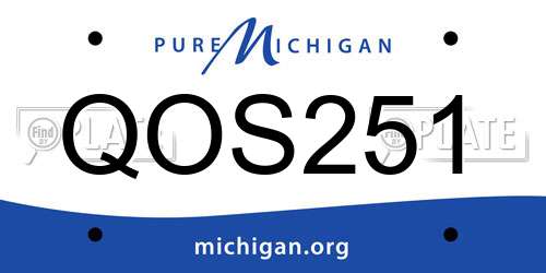 QOS251 Michigan License Plate