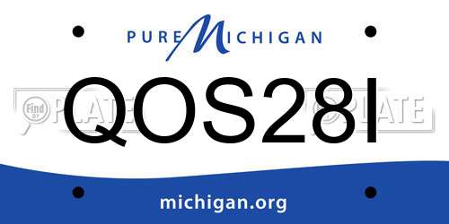 QOS28I Michigan License Plate
