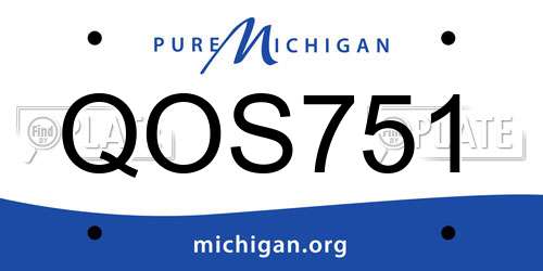 QOS751 Michigan License Plate