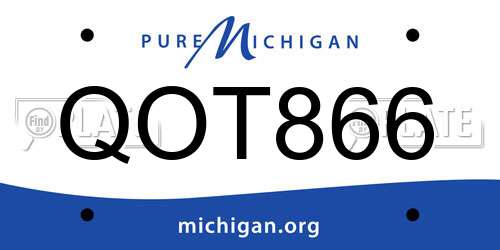 QOT866 Michigan License Plate