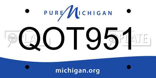 QOT951 Michigan License Plate