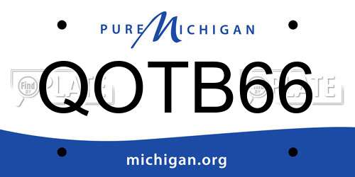 QOTB66 Michigan License Plate