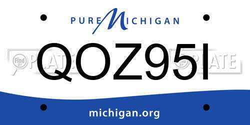QOZ95I Michigan License Plate