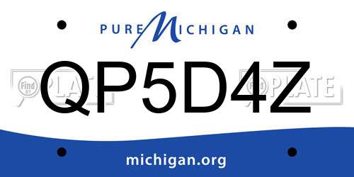QP5D4Z Michigan License Plate