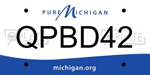 QPBD42 Michigan License Plate