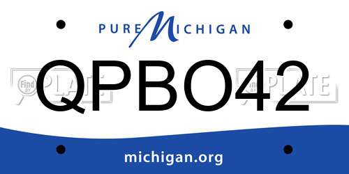 QPBO42 Michigan License Plate