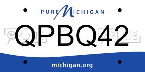 QPBQ42 Michigan License Plate