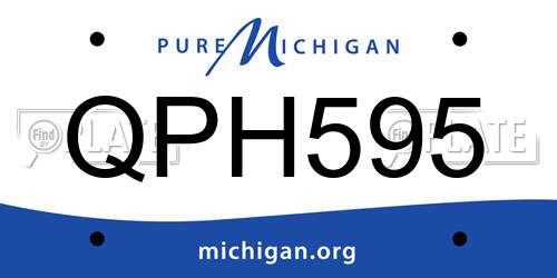 QPH595 Michigan License Plate