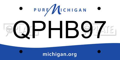 QPHB97 Michigan License Plate