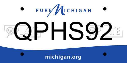 QPHS92 Michigan License Plate