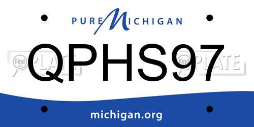 QPHS97 Michigan License Plate