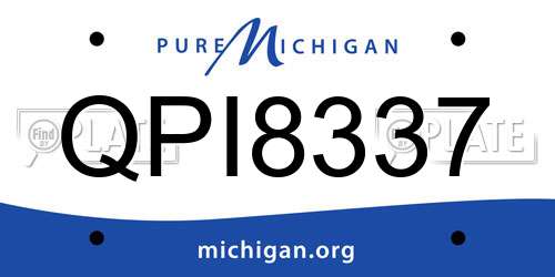 QPI8337 Michigan License Plate