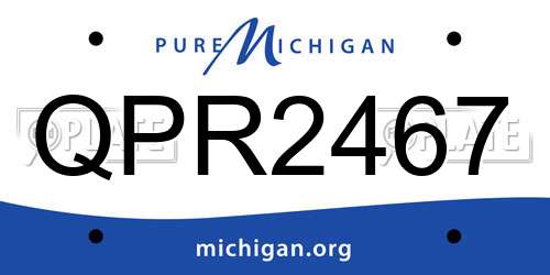 QPR2467 Michigan License Plate