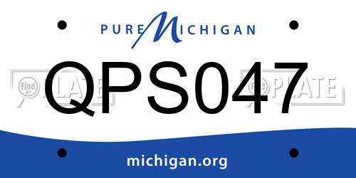QPS047 Michigan License Plate