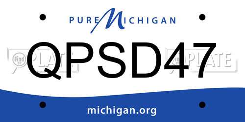 QPSD47 Michigan License Plate