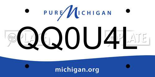 QQ0U4L Michigan License Plate
