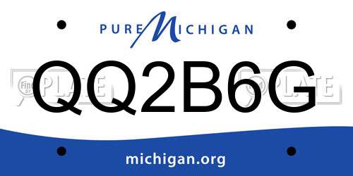 QQ2B6G Michigan License Plate