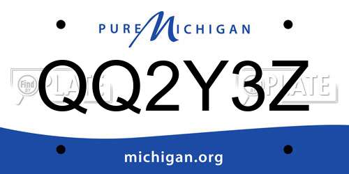 QQ2Y3Z Michigan License Plate