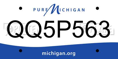 QQ5P563 Michigan License Plate