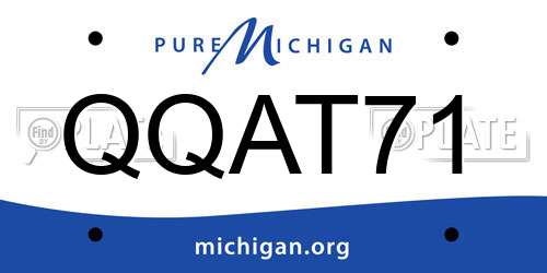 QQAT71 Michigan License Plate