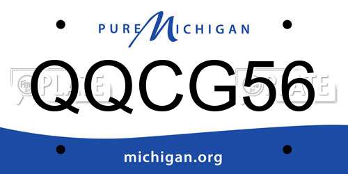 QQCG56 Michigan License Plate