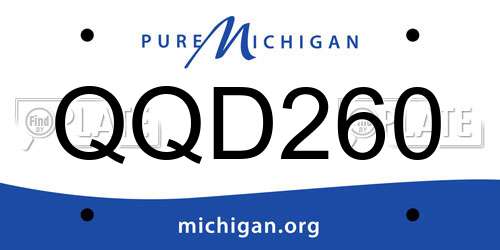 QQD260 Michigan License Plate