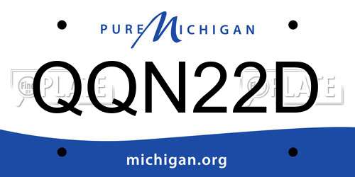 QQN22D Michigan License Plate