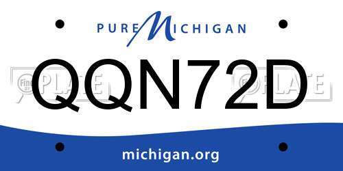 QQN72D Michigan License Plate