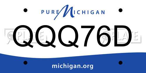 QQQ76D Michigan License Plate