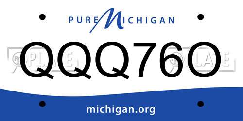 QQQ76O Michigan License Plate
