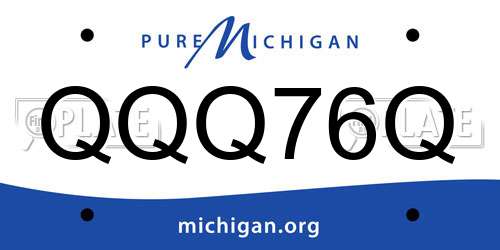QQQ76Q Michigan License Plate