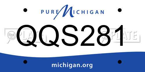 QQS281 Michigan License Plate