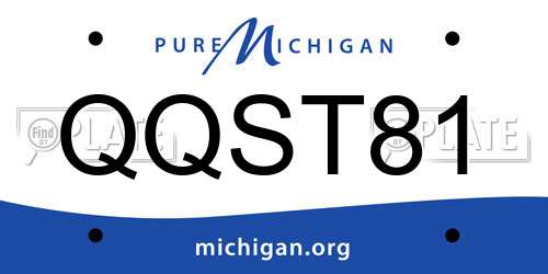 QQST81 Michigan License Plate