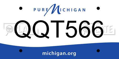 QQT566 Michigan License Plate