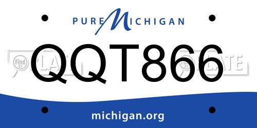 QQT866 Michigan License Plate