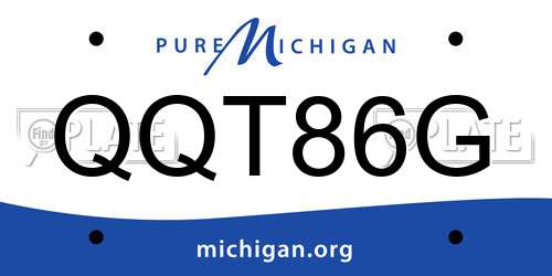 QQT86G Michigan License Plate