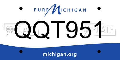 QQT951 Michigan License Plate