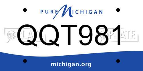 QQT981 Michigan License Plate