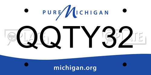 QQTY32 Michigan License Plate