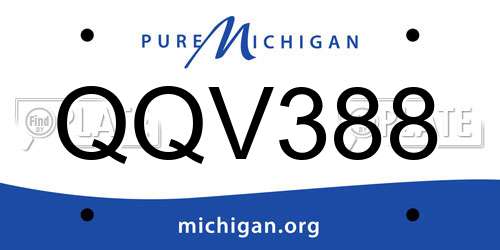 QQV388 Michigan License Plate